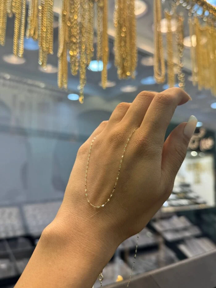 زنجیر طلا مدل استار از طلای ۱۸ عیار، طراحی ظریف و مینیمال از گالری کویری