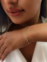 دستبند طلا سه رج با طراحی مجلل و مدرن