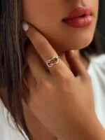 انگشتر طلا طرح امگا زنانه با طراحی مدرن