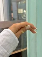 نیم‌ست طلا طرح گل زنانه