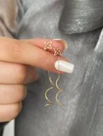 گوشواره طلا طرح ستاره مدل کرلی