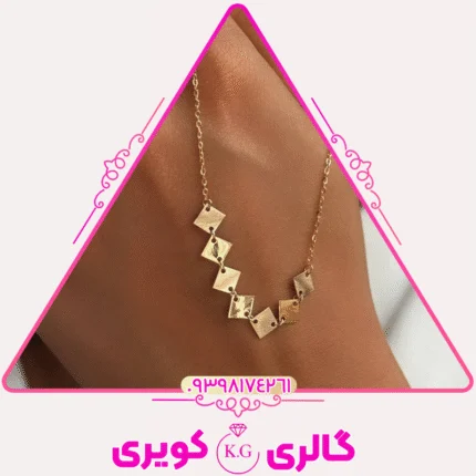 گردنبند طلا طرح لوزی زنانه با طراحی مدرن و مینیمال از گالری کویری